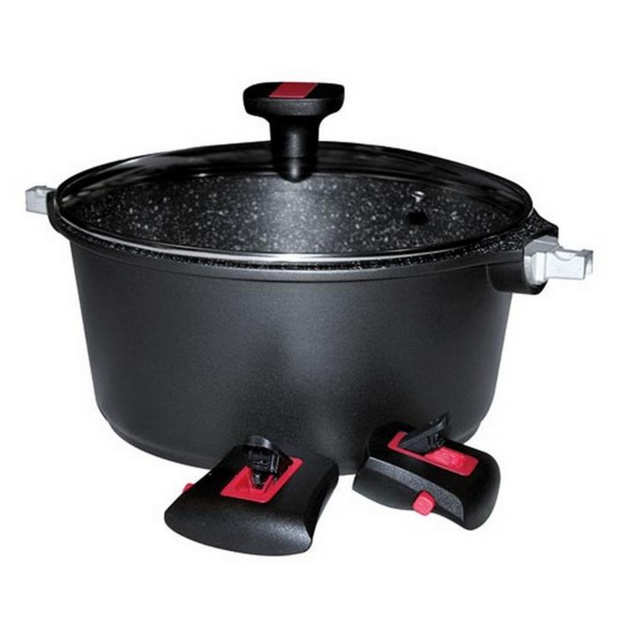 BAUMALU Faitout aluminium anti-adhérent 24cm + couvercle - 383605