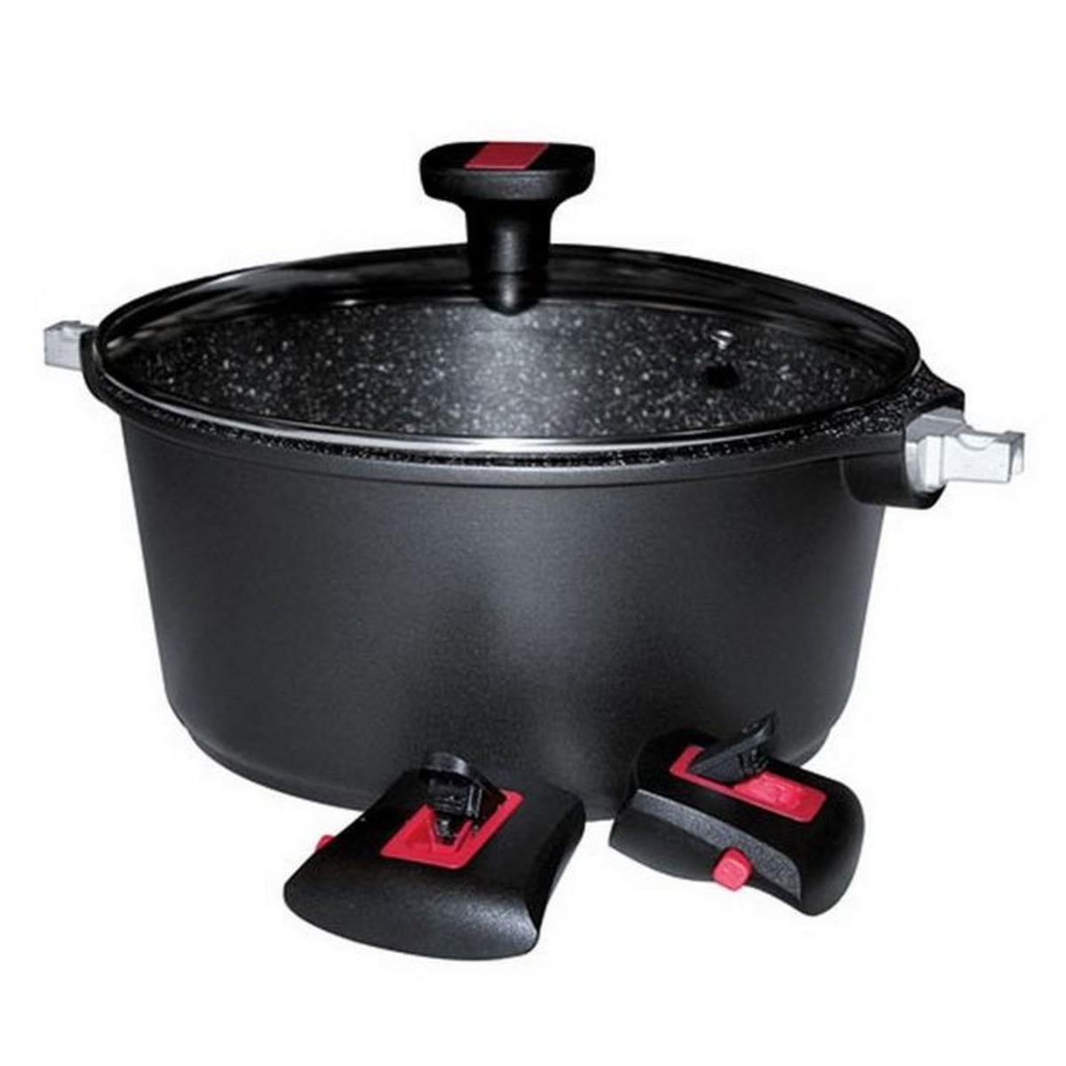 BAUMALU Faitout aluminium anti-adhérent 24cm + couvercle - 383605