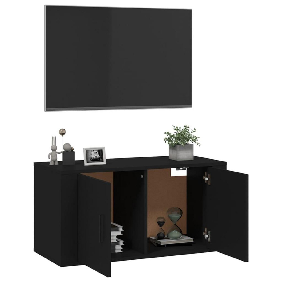 VIDAXL Meuble TV mural Noir 80x34,5x40 cm