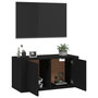 Voir la diapositive 5 : VIDAXL Meuble TV mural Noir 80x34,5x40 cm