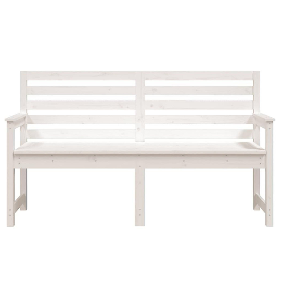 VIDAXL Banc de jardin blanc 159,5x48x91,5 cm bois massif de pin