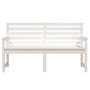 Voir la diapositive 4 : VIDAXL Banc de jardin blanc 159,5x48x91,5 cm bois massif de pin