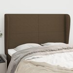 VIDAXL Tete de lit avec oreilles Marron fonce 147x23x118/128 cm Tissu