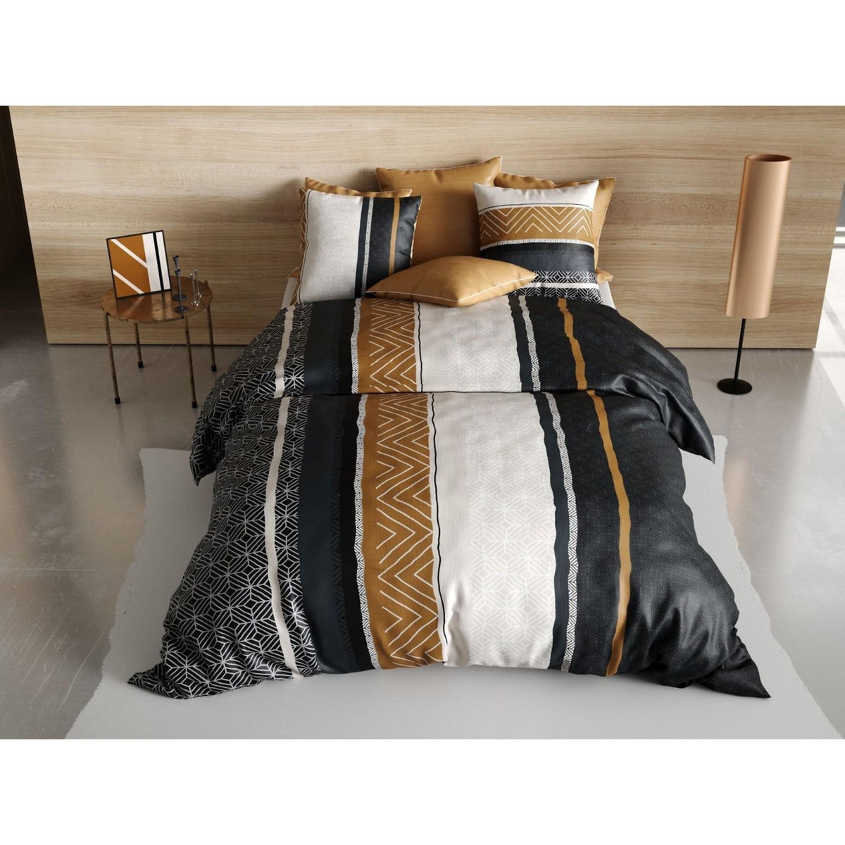 ATELIER DU COTON Parure housse de couette 3pcs 100% coton 57fils -trophé