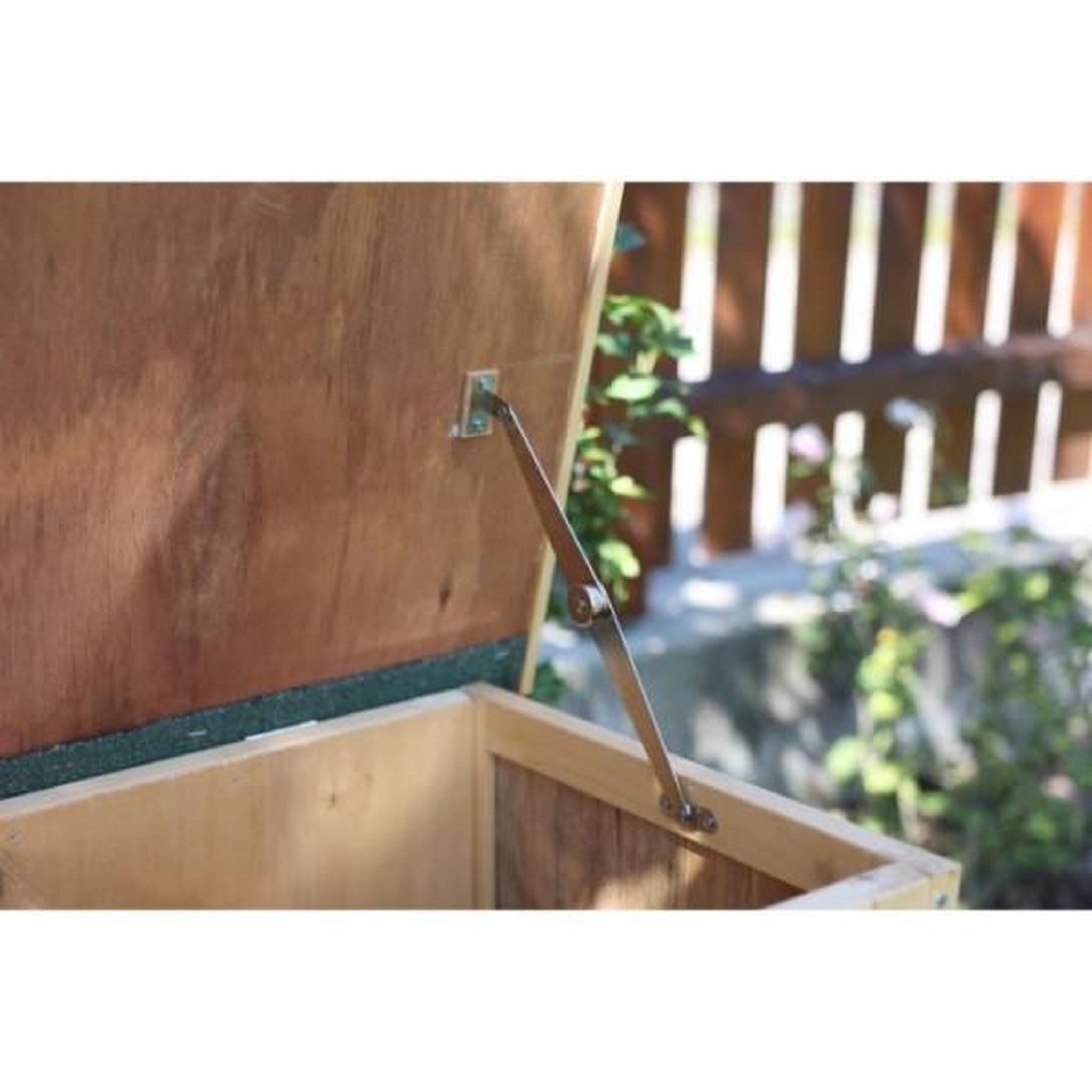 Voir la diapositive 3 : KERBL Clapier d'extérieur - KERBL - FRED - 100x45x62 cm - Bois - Abri sécurisé pour rongeurs