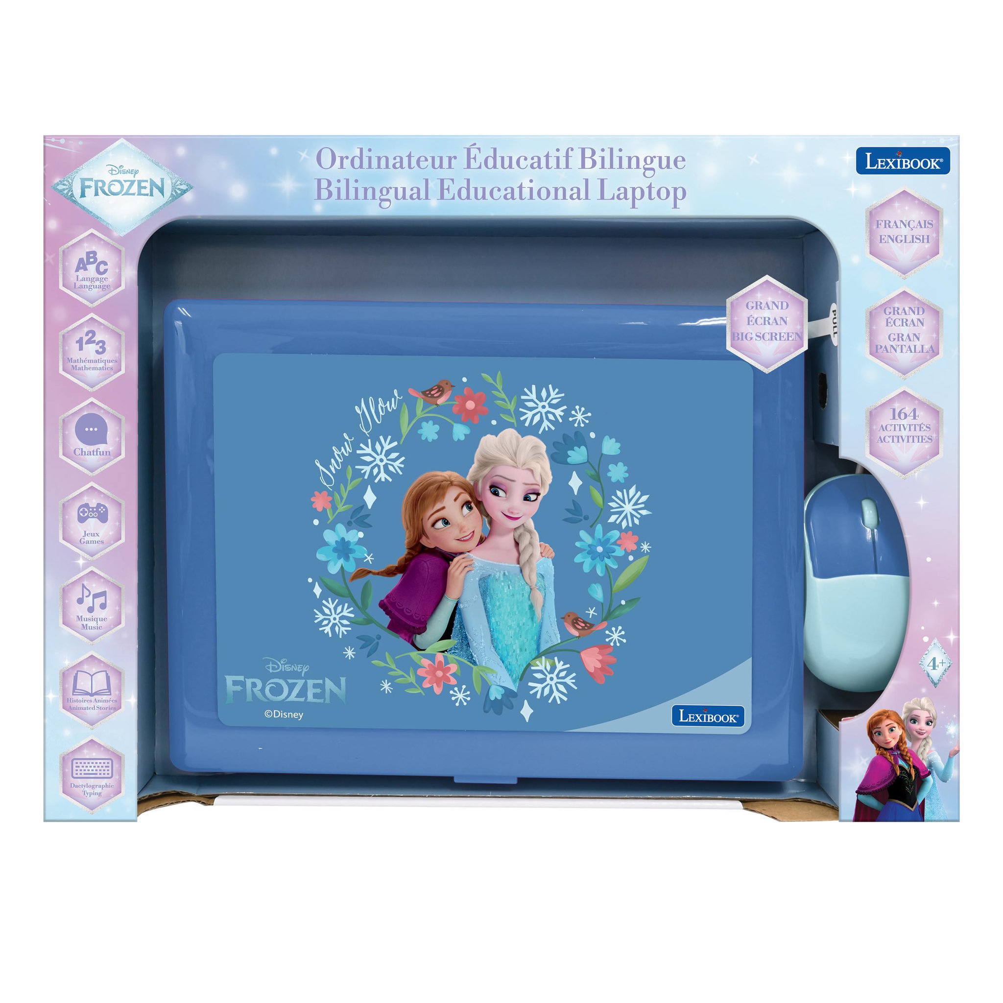 Voir la diapositive 3 : Lexibook Ordinateur éducatif bilingue avec 164 activités au design La Reine des Neiges (EN/FR)