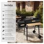 Voir la diapositive 2 : tectake Barbecue charbon 2 cuves avec thermomètre 3-en-1 pour grillades, fumage, cuisson, sur 2 roues noir