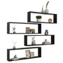 Voir la diapositive 3 : VIDAXL Etageres cube murales 4 pcs noir 100x15x30 cm bois d'ingenierie