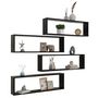 Voir la diapositive 3 : VIDAXL Etageres cube murales 4 pcs noir 100x15x30 cm bois d'ingenierie