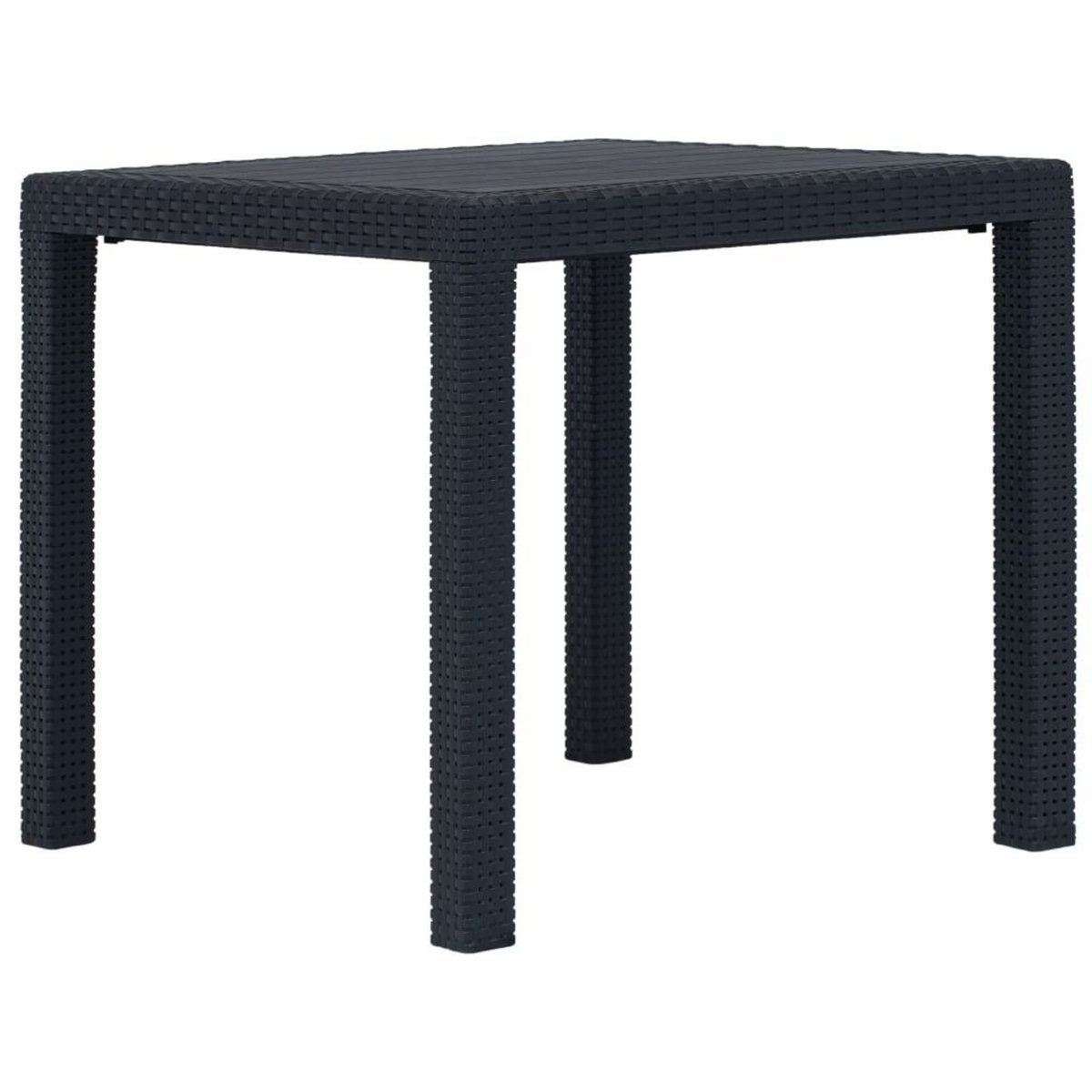 VIDAXL Table de jardin Anthracite 79x79x72cm Plastique Aspect de rotin