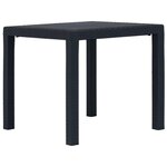 VIDAXL Table de jardin Anthracite 79x79x72cm Plastique Aspect de rotin