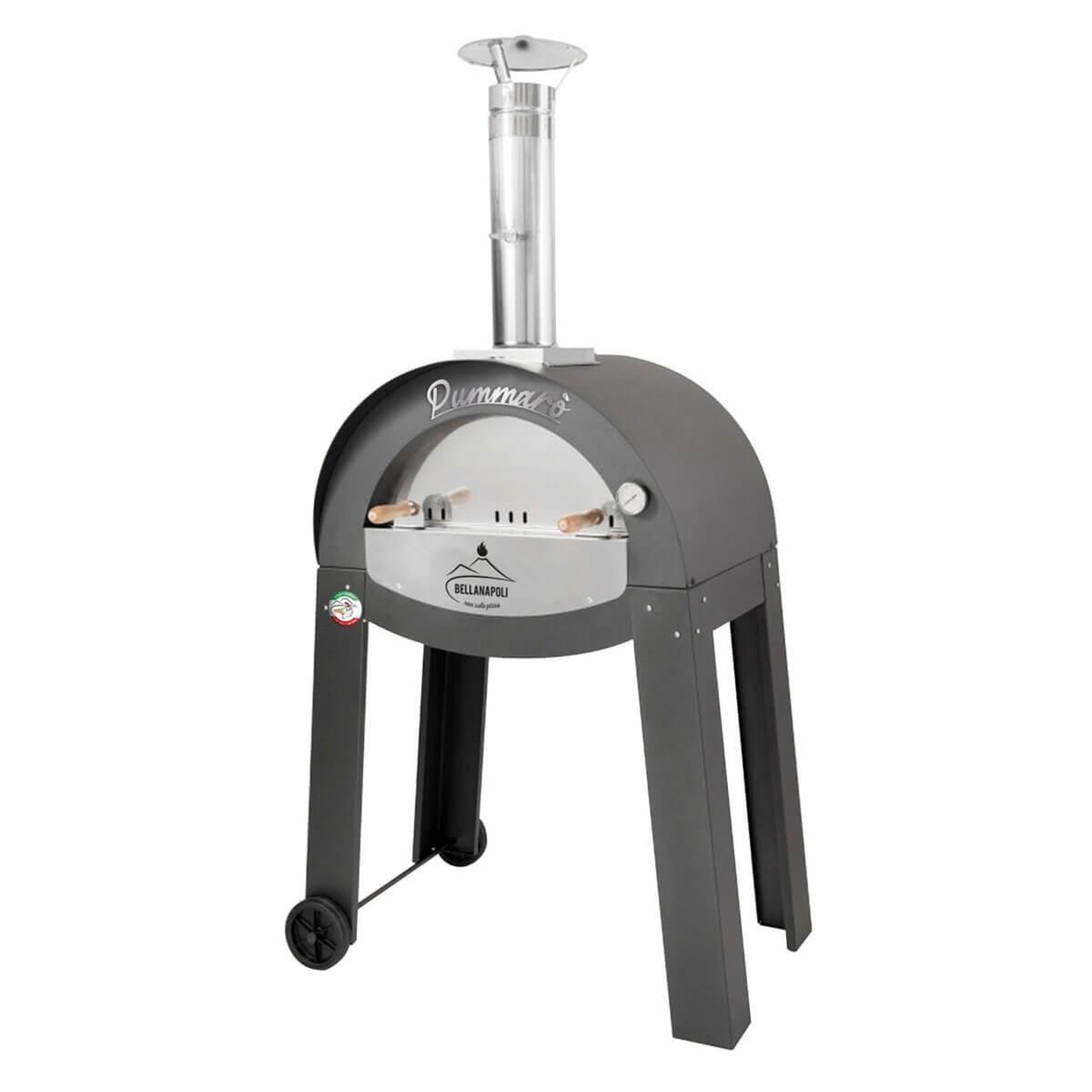 BELLANAPOLI Four à bois Professionnel Cuisson 2 Pizzas INOX 430 Haute qualité 130Kg 400°C Bellanapoli