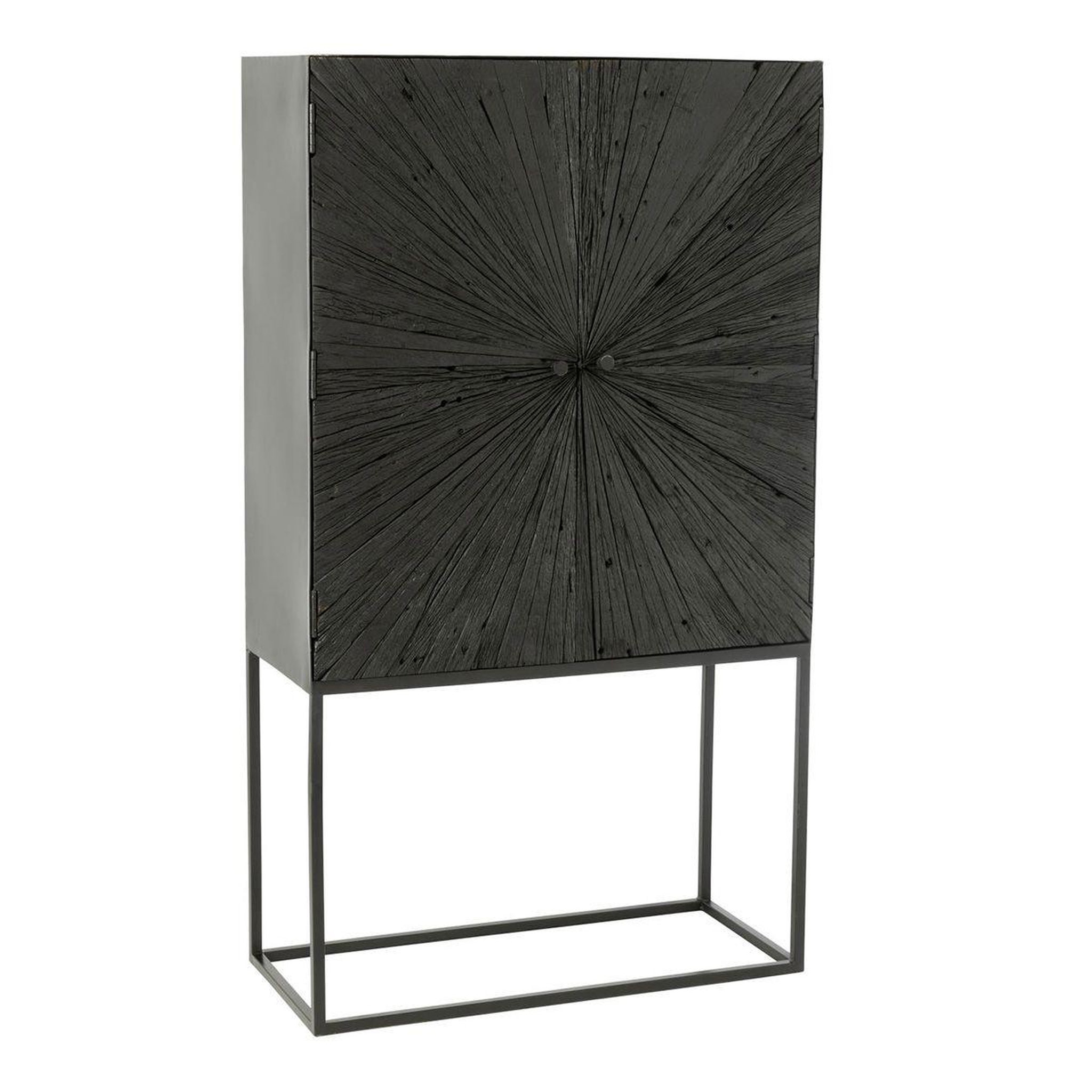 J-LINE Commode 2 portes en bois  shanil  162cm noir