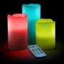 Voir la diapositive 4 : ATMOSPHERA Lot de 3 Bougies LED  12 Couleurs  20cm Multicolore