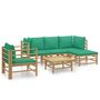 Voir la diapositive 2 : VIDAXL Salon de jardin 6 pcs avec coussins vert bambou