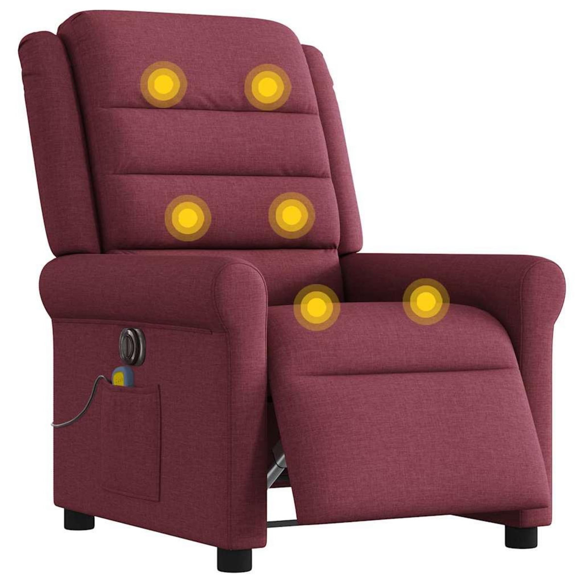 VIDAXL Fauteuil de massage inclinable electrique Rouge bordeaux Tissu