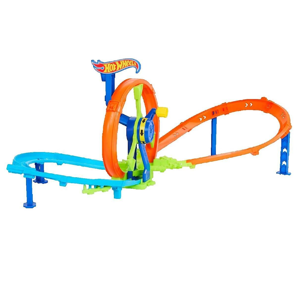 Hot Wheels Circuit Hot Wheels Mattel Piste de lancement rapide et looping orange