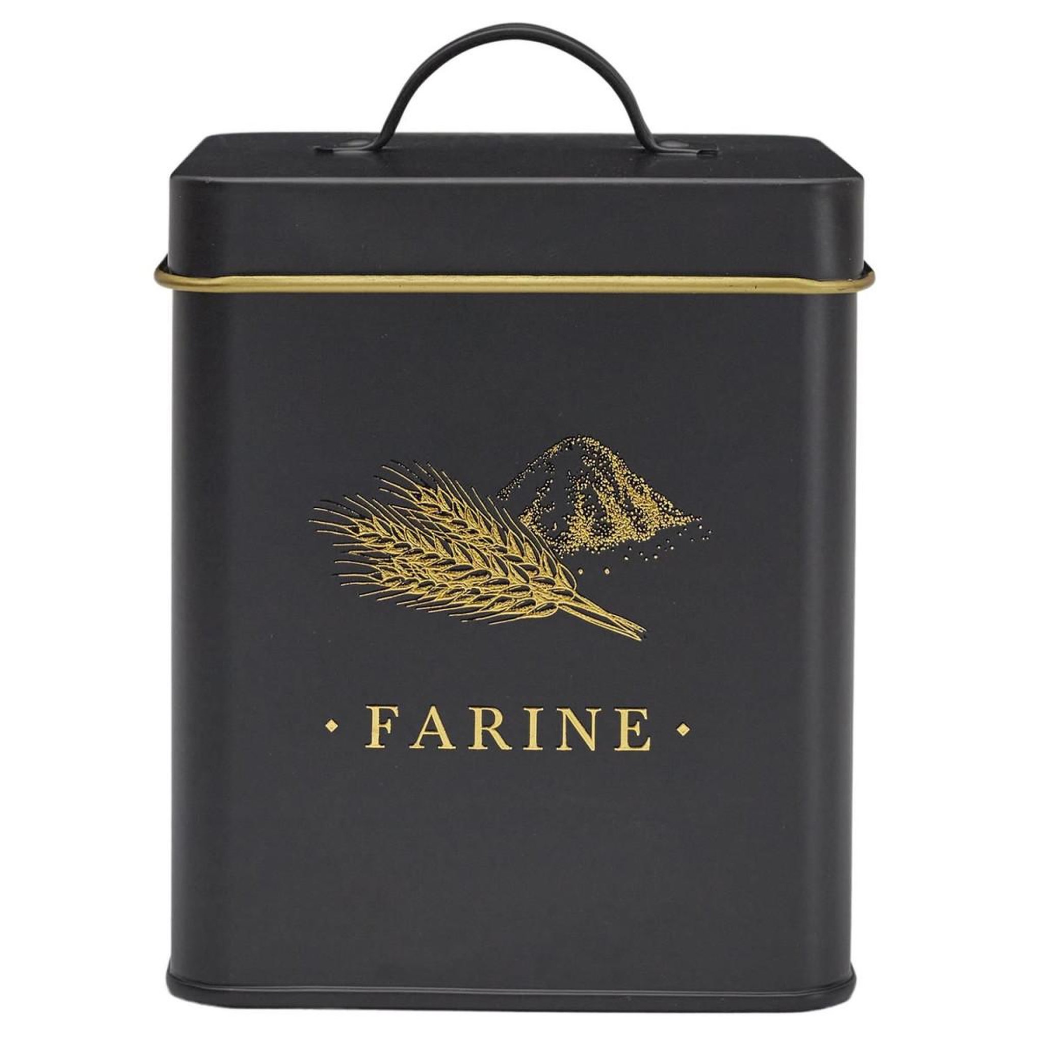 Voir la diapositive 2 : COOK CONCEPT Boîte à farine en métal  lounge  19cm noir