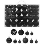 VIDAXL Ensemble de boules de Noël 100 pcs Noir