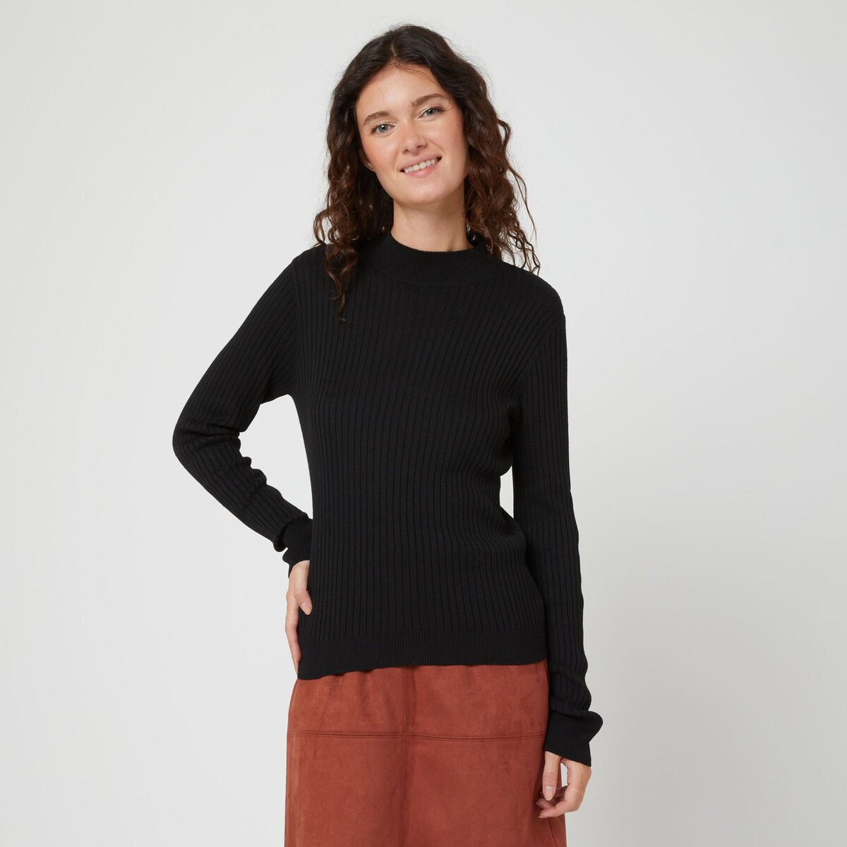 INEXTENSO Pull noir femme pas cher 