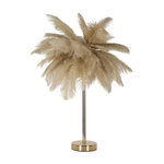 Paris Prix Lampe à Poser Imitation Plume  Palm  60cm Or & Camel