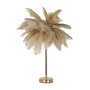 Voir la diapositive 1 : Paris Prix Lampe à Poser Imitation Plume  Palm  60cm Or & Camel