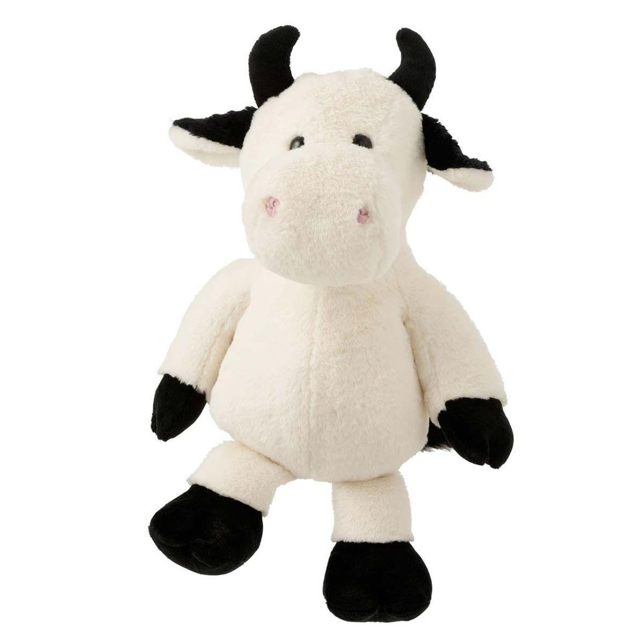 J-LINE Peluche pour enfant  vache  35cm écru & noir