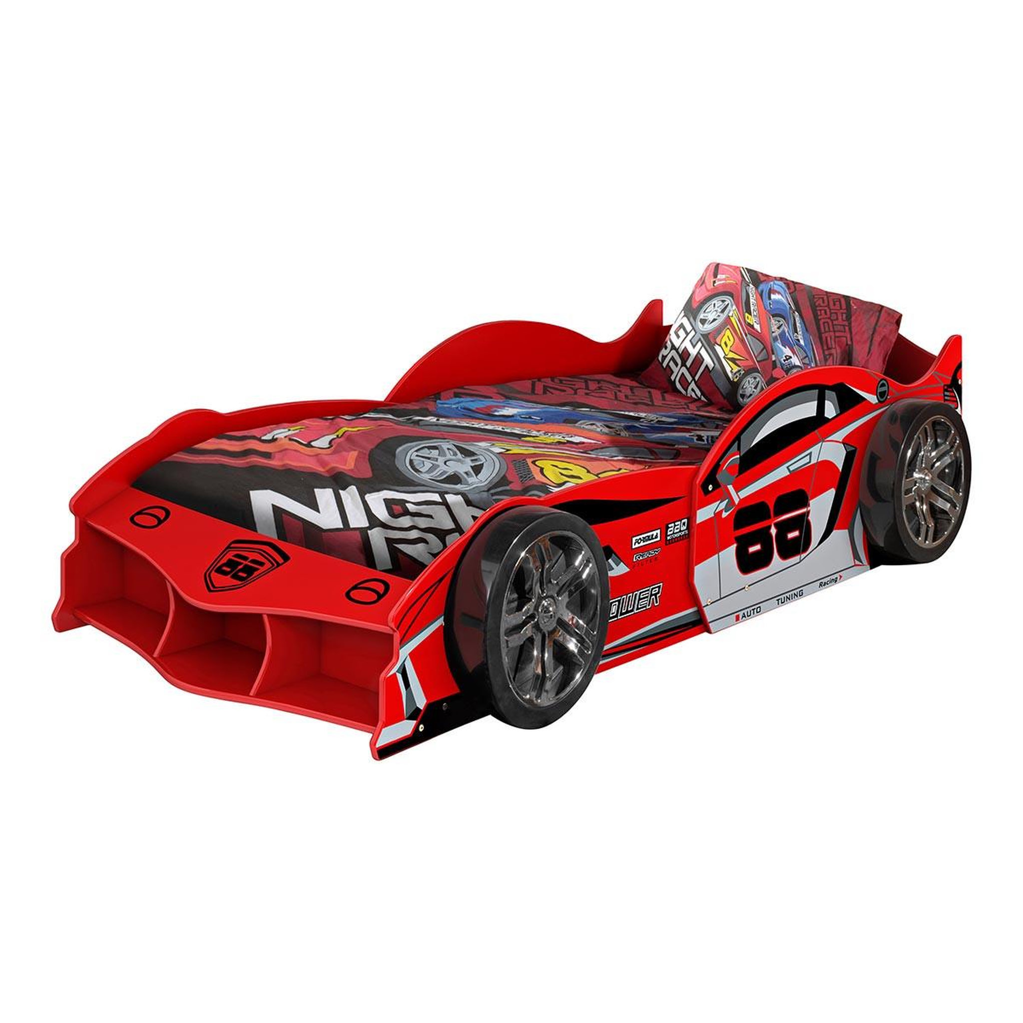 Paris Prix Lit enfant voiture  carbeds  90x200cm rouge