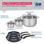 Voir la diapositive 2 : ELO Ensemble de 3 Poêles de cuisson 20, 24 et 28 cm et 3 faitouts 12, 14 et 24 cm Elo Prima Brillant
