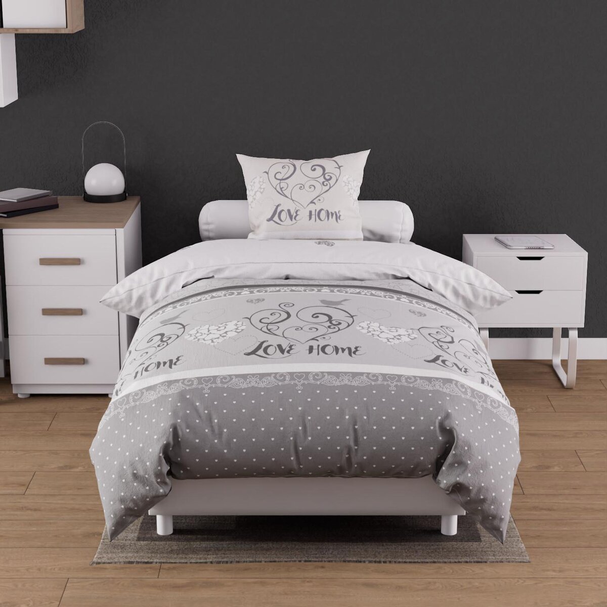 SOLEIL D'OCRE Parure housse de couette coton 57 fils VALENTINE, par Soleil d'Ocre