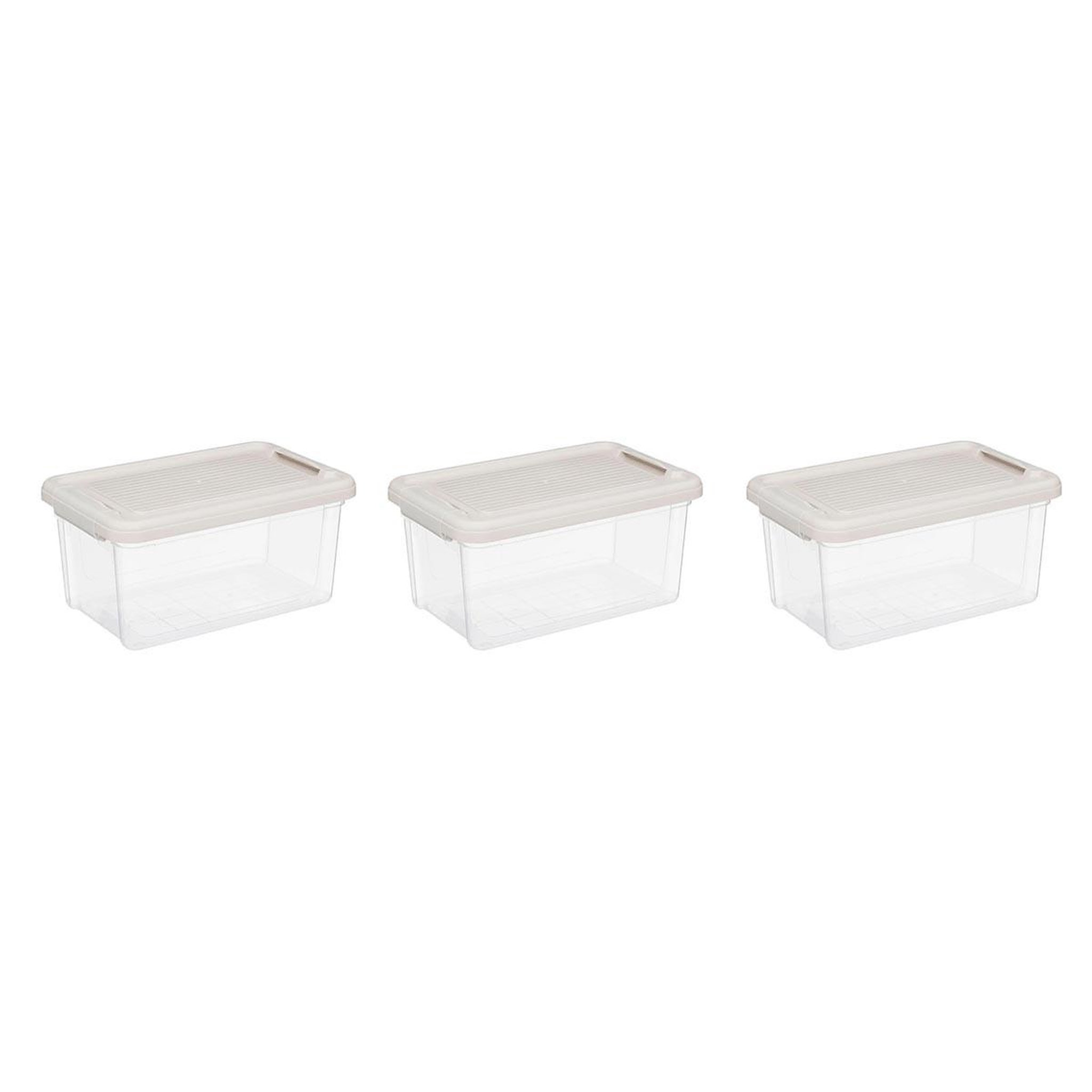 FIVE Lot de 3 boîtes de rangement  tide'n  9l transparent