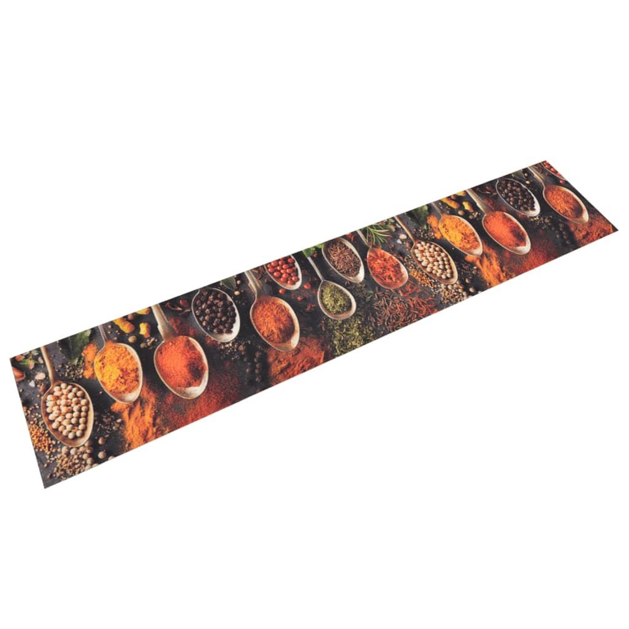 VIDAXL Tapis de cuisine lavable impression cuillere epices 60x300 cm