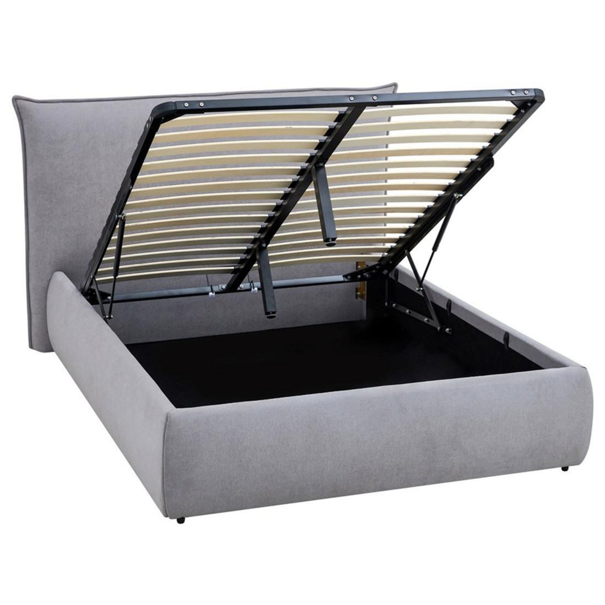 BEST MOBILIER Pola - lit coffre - 140x190 cm - sommier inclus - en tissu