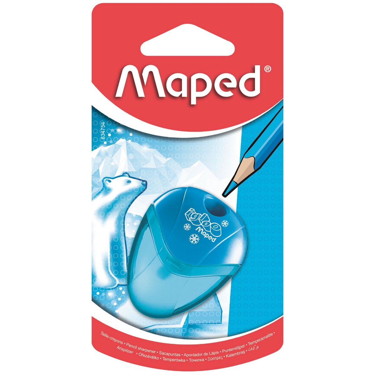 MAPED  Taille-crayons avec réservoir Igloo 1 trou Bleu