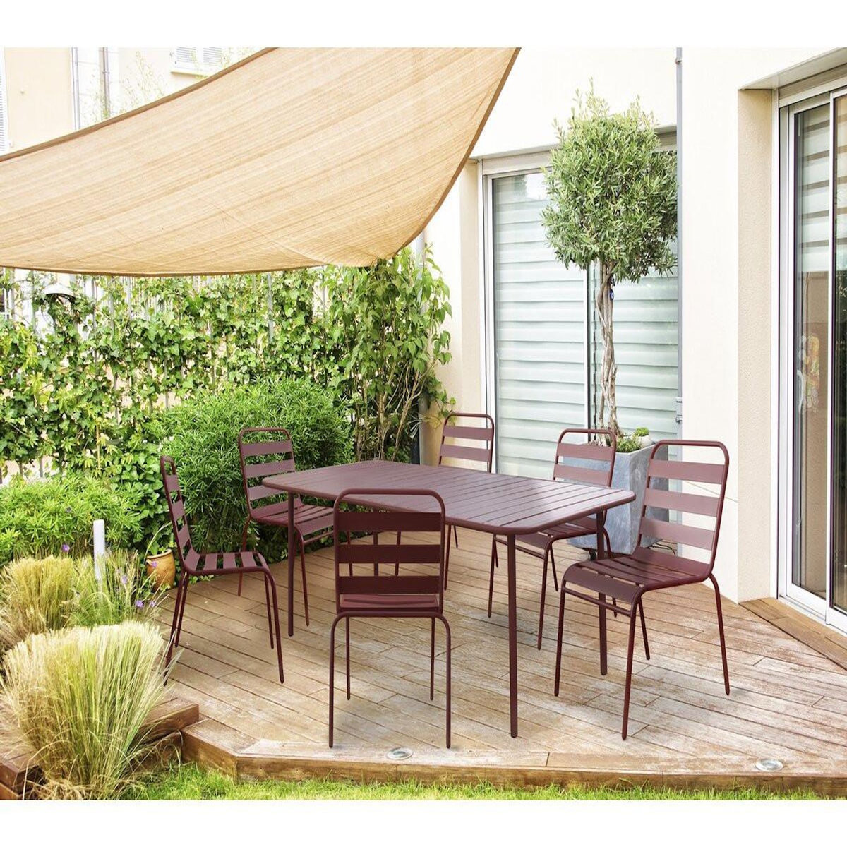 Habitat et Jardin Table jardin en métal  Bilbao  - 180 x 90 x 71 cm - Terracotta