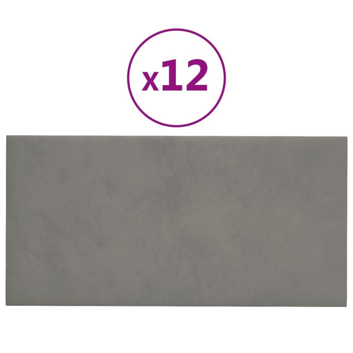 VIDAXL Panneaux muraux 12 pcs Gris clair 30x15 cm Velours 0,54 m²