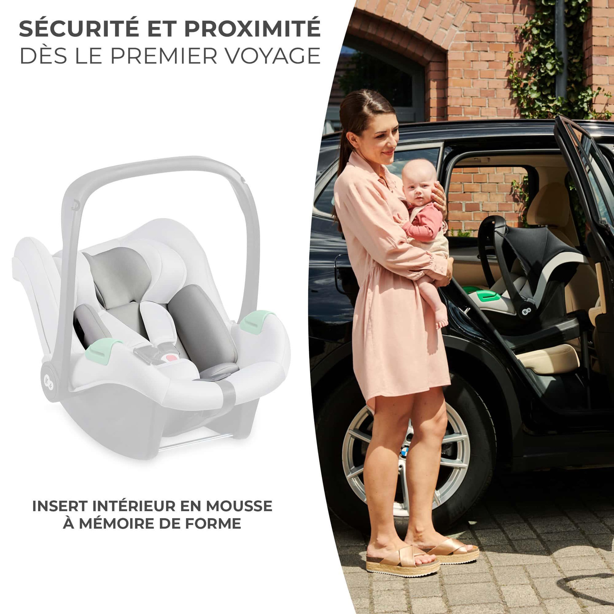 Voir la diapositive 3 : KINDERKRAFT Siège auto i-Size naissance avec protections renforcées