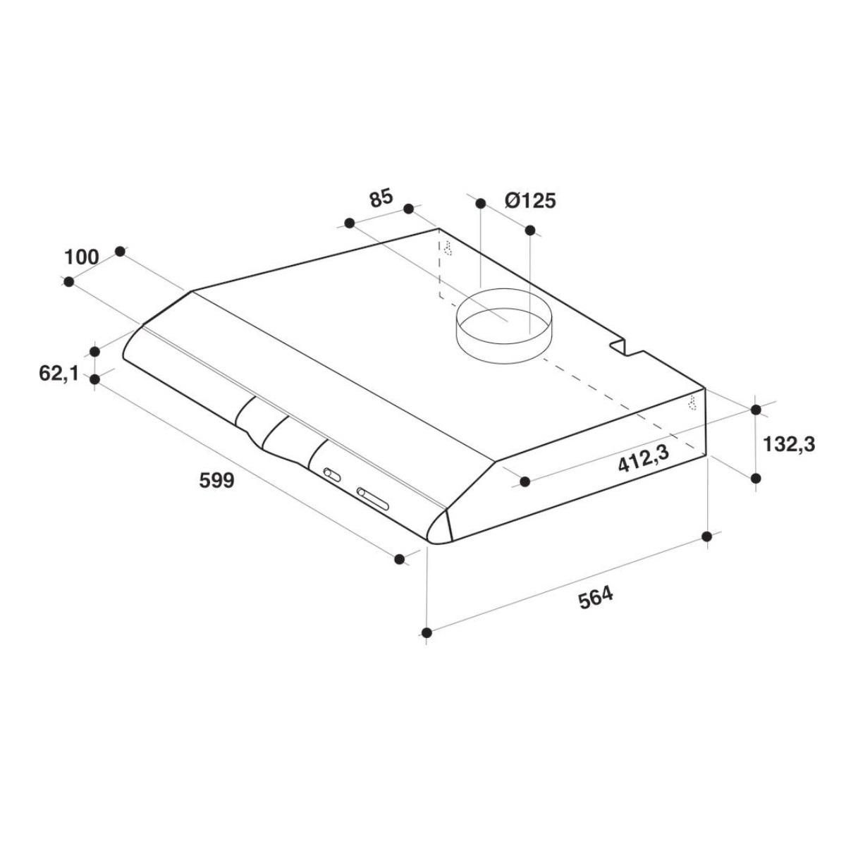 Whirlpool Hotte visière 60cm 270m3/h noir - WCN65FLK