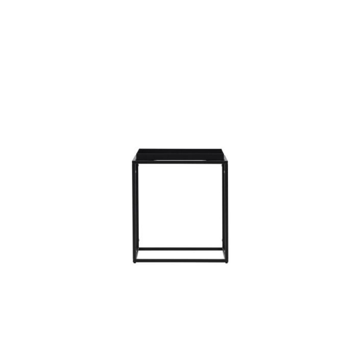 Paris Prix Table d'Appoint en Métal  Porto Alegre  51cm Noir