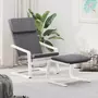 VIDAXL Chaise de relaxation avec repose-pied Gris fonce Tissu