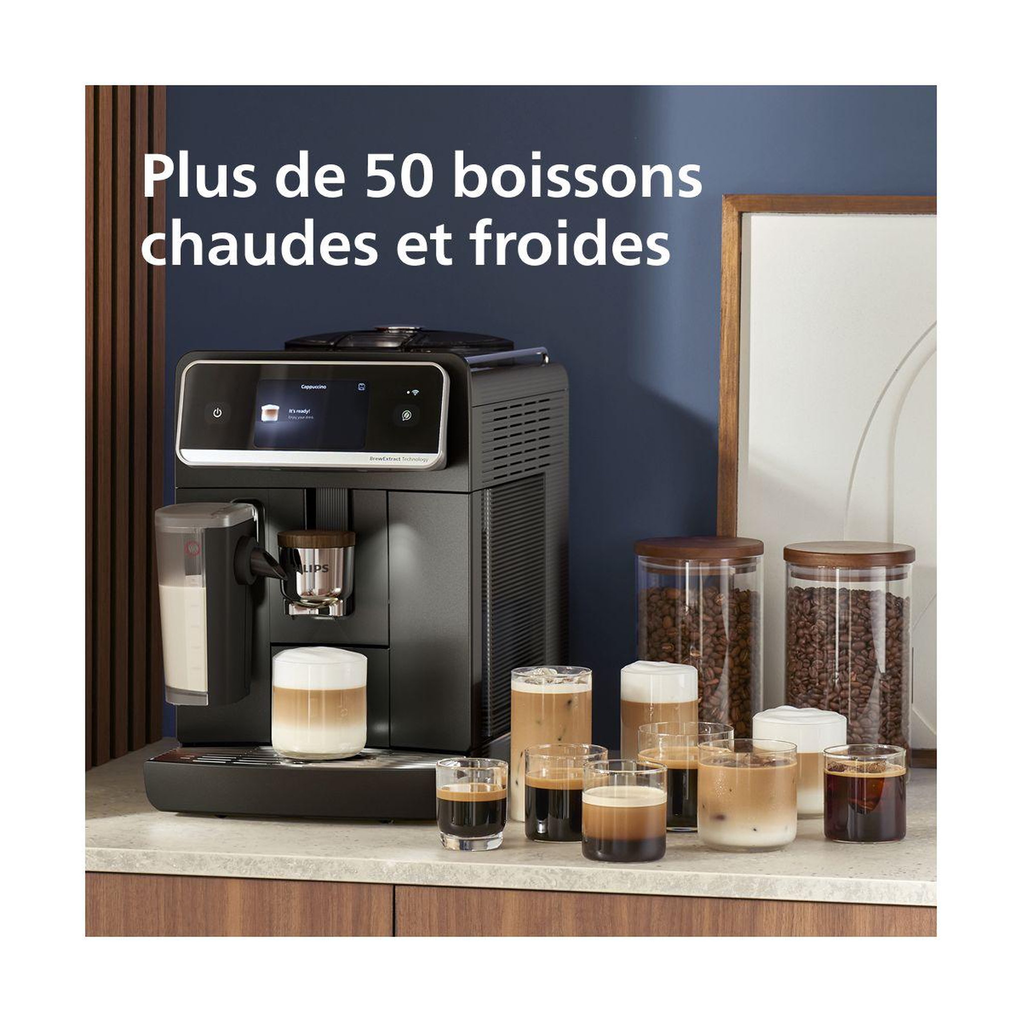 Voir la diapositive 4 : Philips Expresso broyeur ep8757/12 cafetière à grain aromis lattego pro, + 50 boissons, silentbrew, noire
