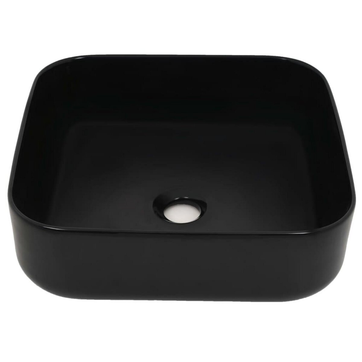 VIDAXL Lavabo carre Ceramique Noir 38 x 38 x 13,5 cm