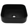 Voir la diapositive 3 : VIDAXL Lavabo carre Ceramique Noir 38 x 38 x 13,5 cm