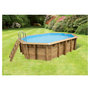 Voir la diapositive 2 : UBBINK Piscine hors sol bois octogonale- 355x550x120cm - Liner Bleu -OCEA