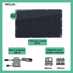 LOGICOM ENERGY Panneau solaire Kit 2x200W flexi+Micro-Ond.400W+support
