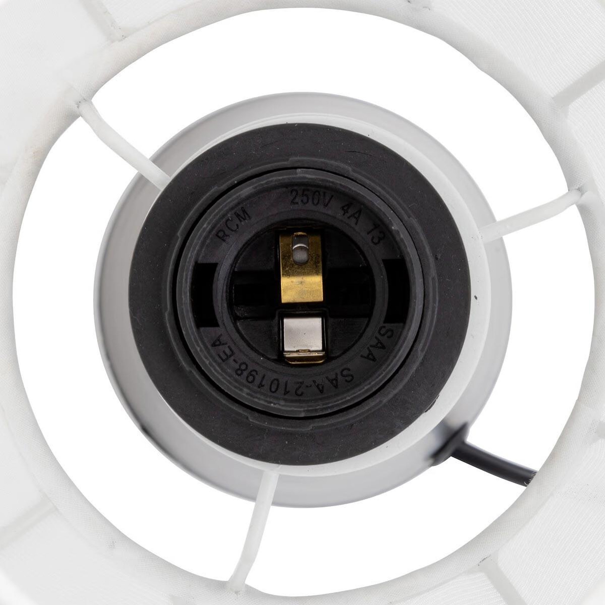 Voir la diapositive 4 : ATMOSPHERA Lampe à poser en coton  tobie  33cm blanc & noir