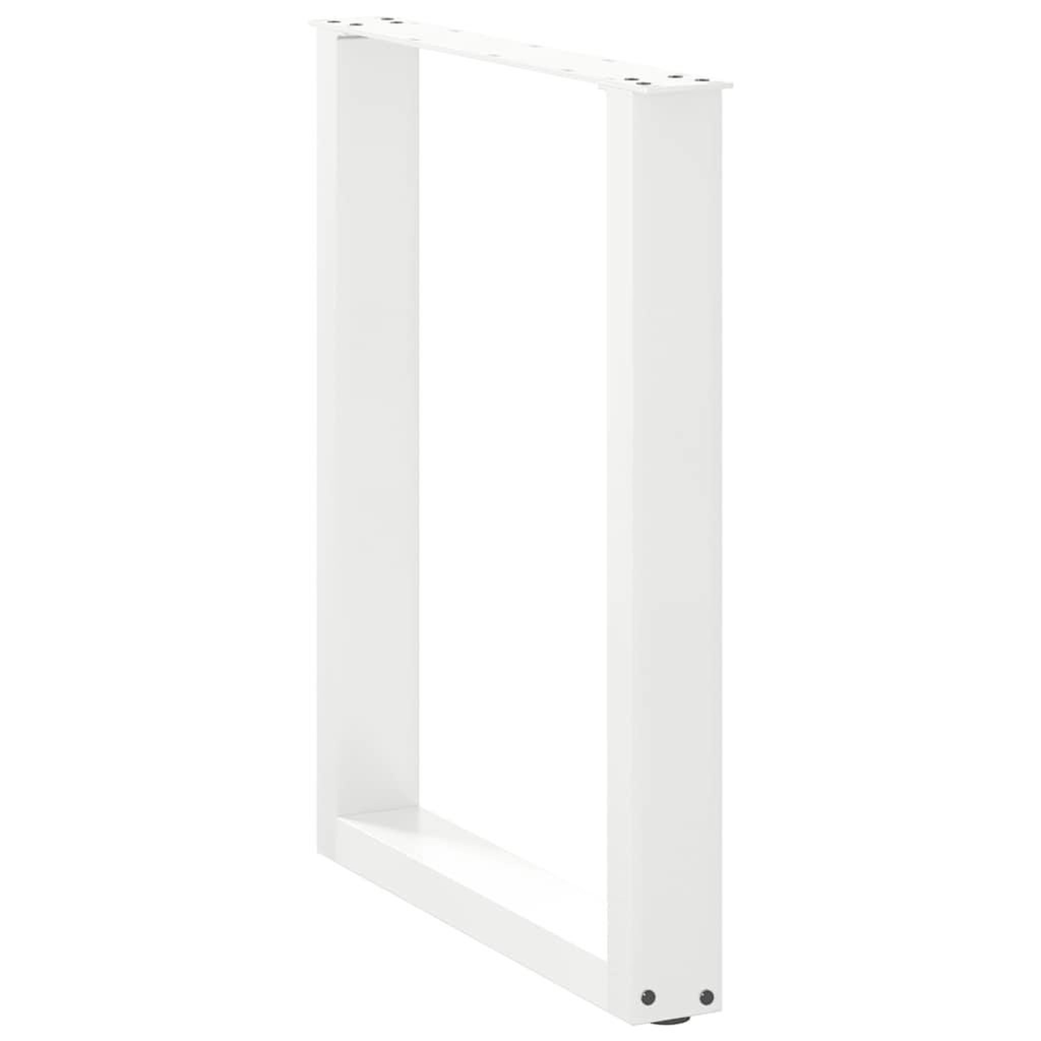 Voir la diapositive 4 : VIDAXL Pieds de table basse forme de U 3 pcs blanc 70x(72-73) cm acier
