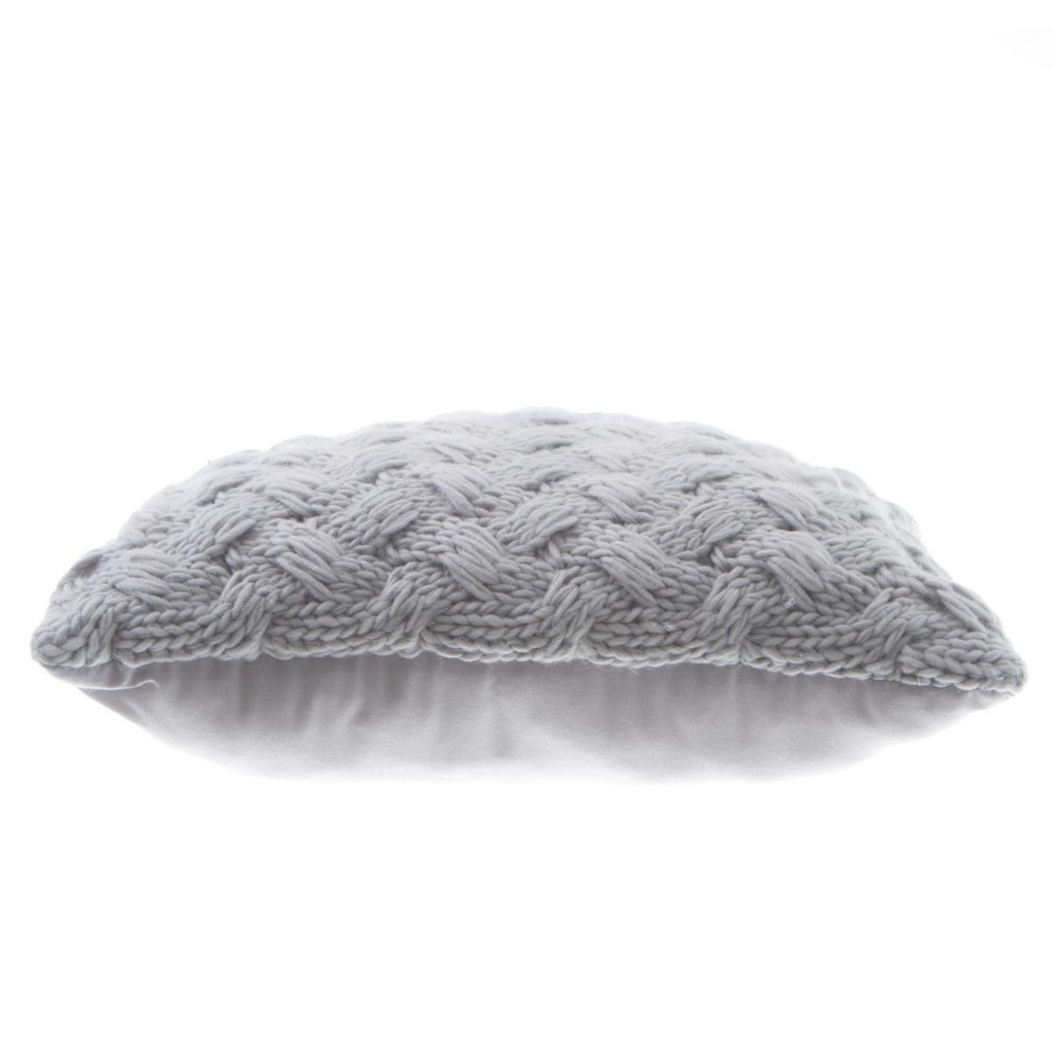 Voir la diapositive 3 : ATMOSPHERA Coussin Déco  Maille  40x40cm Gris