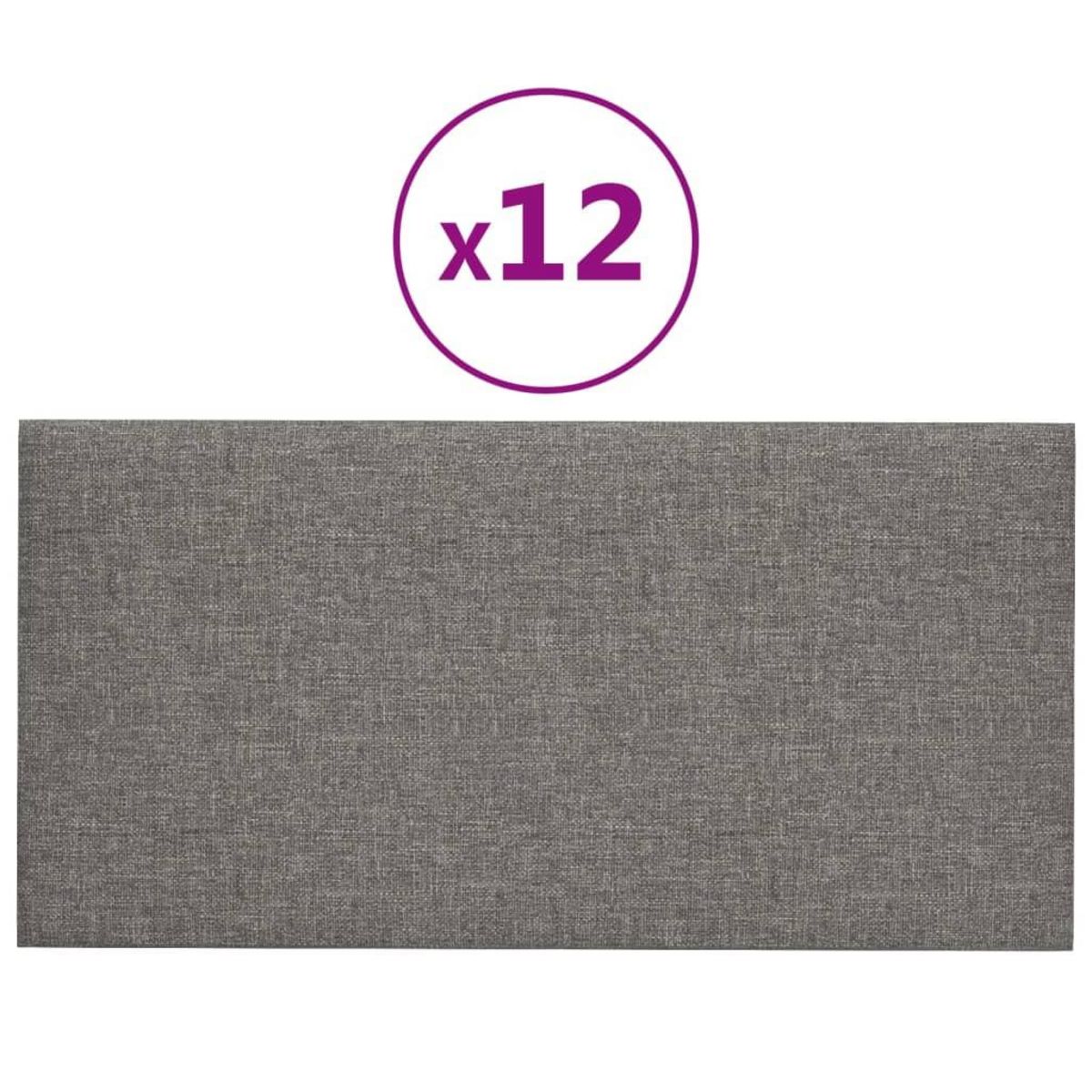 VIDAXL Panneaux muraux 12 pcs Gris clair 60x30 cm Tissu 2,16 m²