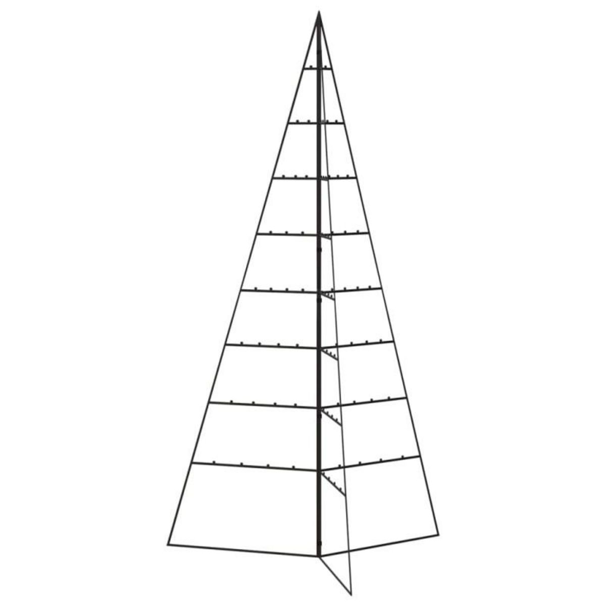 VIDAXL Arbre de Noël en métal pour décoration noir 180 cm